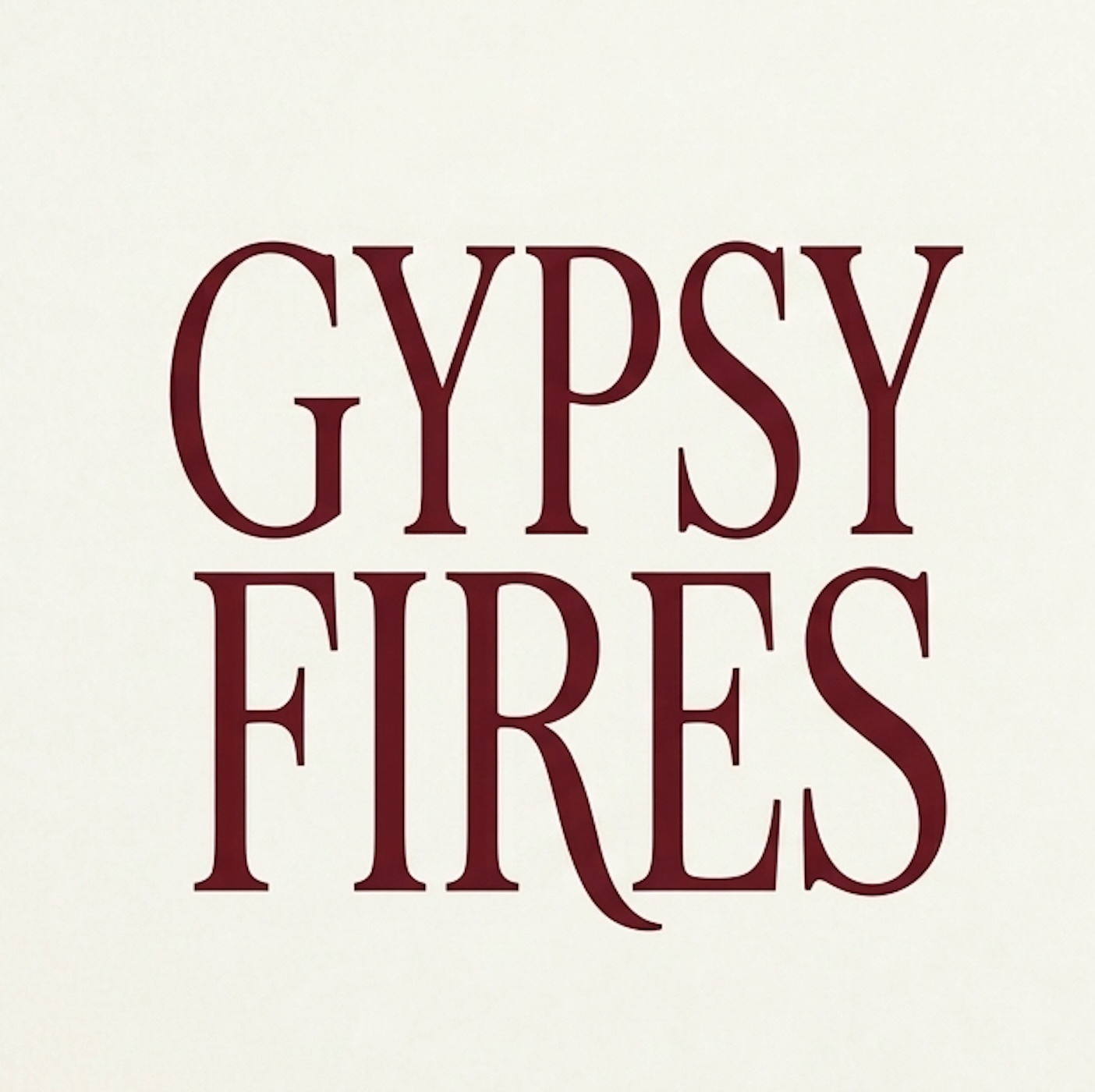 Gypsy Fires podcast logo featuring the words GYPSY FIRES in dark red serif font